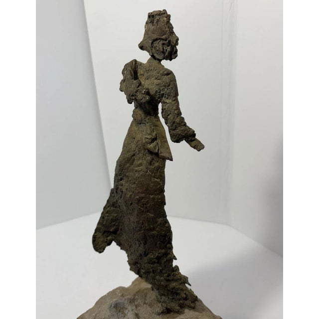 Vintage Brutalist Female Warrior on Rock Foundation For Sale - Image 6 of 12