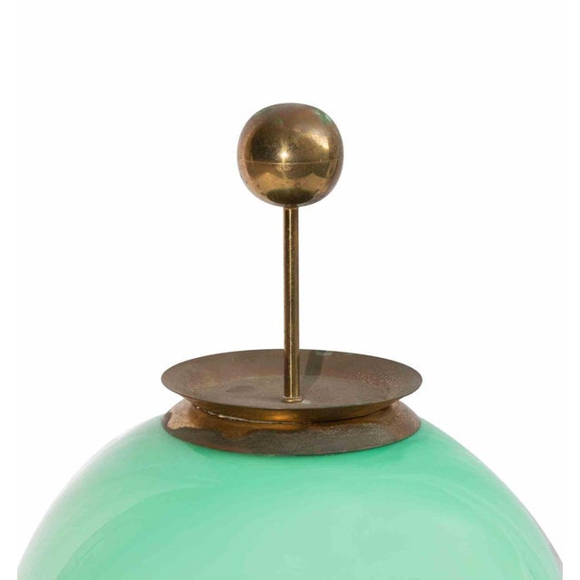 Mid-Century Table Lamp with Marble Base and Opaline Shade For Sale - Image 4 of 6