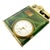 Mid-Century Modern Mid 20th Century German Green Marble German Brass Lighter W/ Watch by Eclydo For Sale - Image 3 of 9