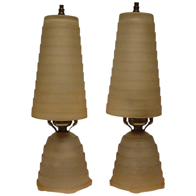 Art Deco Vanity Lamps Set of Two - a Pair For Sale