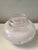 White Vintage Frosted and Clear Glass Ceiling Shade For Sale - Image 8 of 9