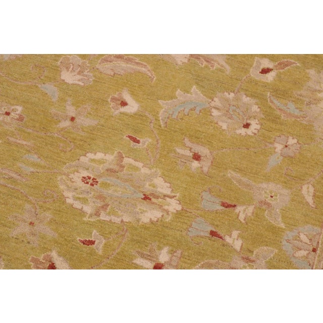 1980s 1980s Boho Chic Sun Faded Green/Brown Hand Knotted Wool Rug - 9'1" X 11'11" For Sale In New York - Image 6 of 10