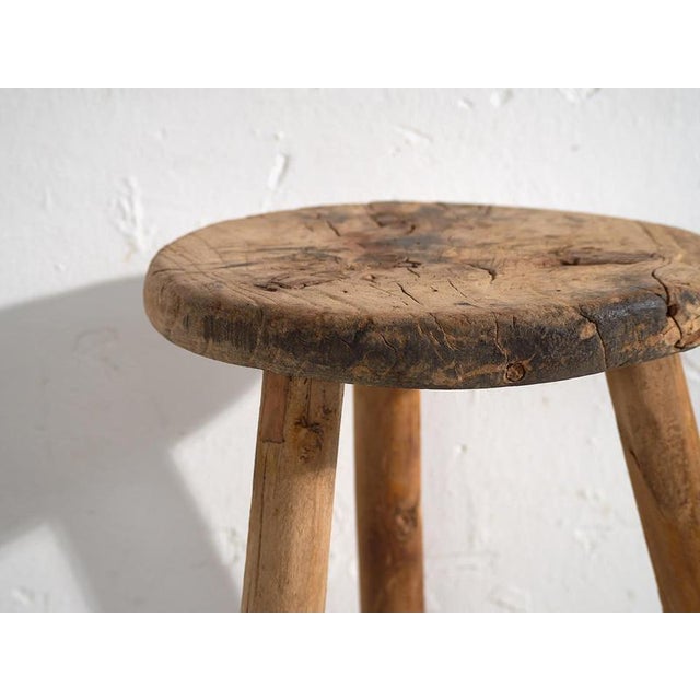 Antique Wood Stool, 1900 For Sale - Image 4 of 8