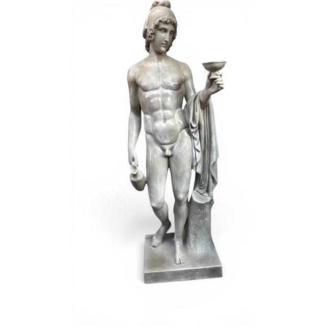 Impressive marble sculpture of Ganymede, masterfully carved in Italian marble during the 20th century. The work depicts...