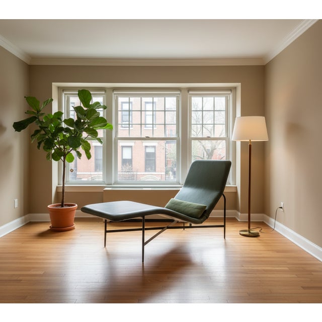 Metal Blu Dot “Deep Thoughts” Leather Chaise Lounge in Loden Green For Sale - Image 7 of 8