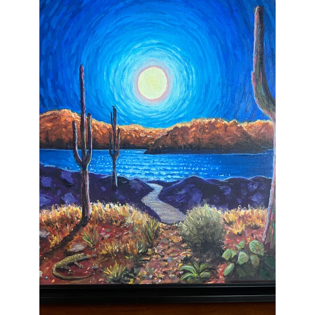 2020s Desert Moonlight – Original Oil Painting by Steve Schaaf For Sale - Image 5 of 9