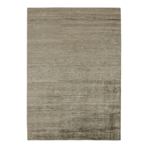 Rug & Kilim’s Solid Gray Rug in Tone-On-Tone Hand-Knotted Silk Striae