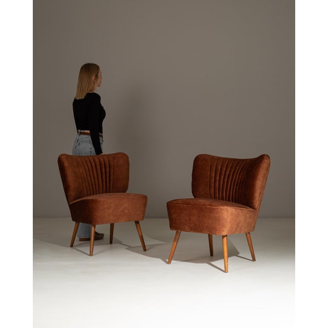 1940s Danish Upholstered Cocktail Chairs - A Pair For Sale - Image 18 of 18