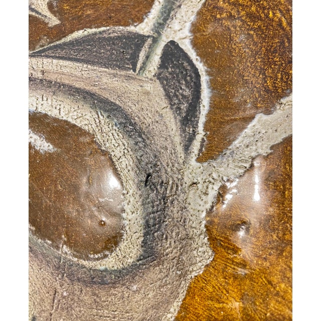 Ceramic Mid 20th Century Large Hand Painted Abstract Ceramic Platter Stamped Madoura Plein Feu Brutalist For Sale - Image 7 of 16