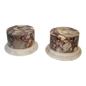 Antique 19th Century Italian Grand Tour Specimen Marble Column Pedestals - A Pair