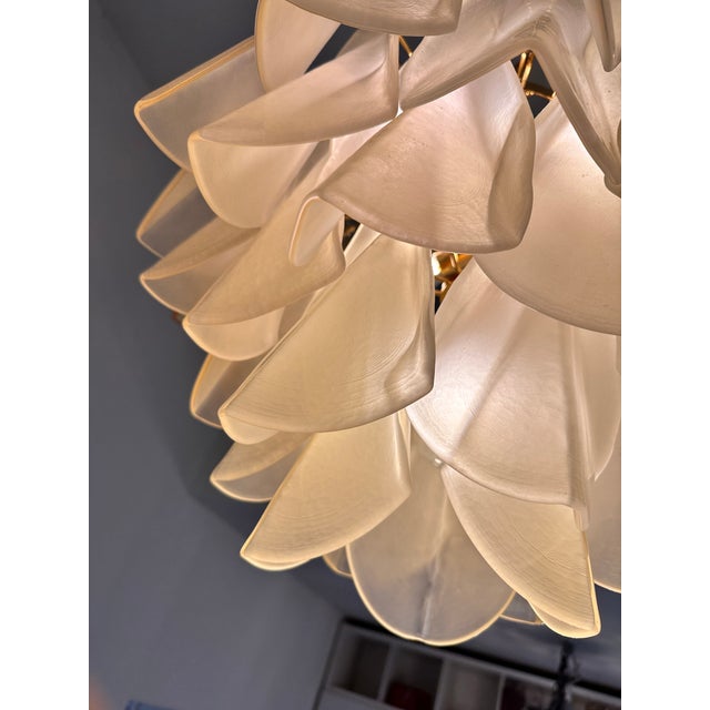 Contemporary Modern Sanded Champagne "Rondini" Murano Chandelier by Simoeng For Sale - Image 6 of 8