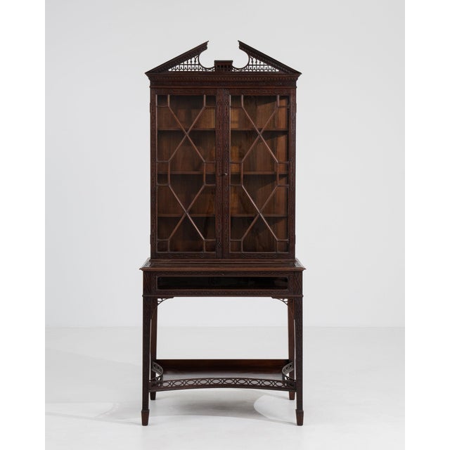 19th Century France Chippendale Brown Wood Display Cabinet For Sale - Image 4 of 11