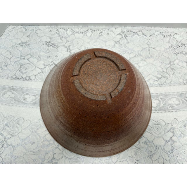 Vintage Rustic Stoneware Studio Pottery Artisan Bowl For Sale In Sacramento - Image 6 of 7