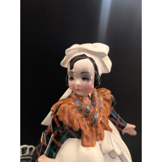 Peasant Girl with Traditional Clothes by Sandro Vacchetti for Essevi, Turin, 1930s For Sale - Image 4 of 11