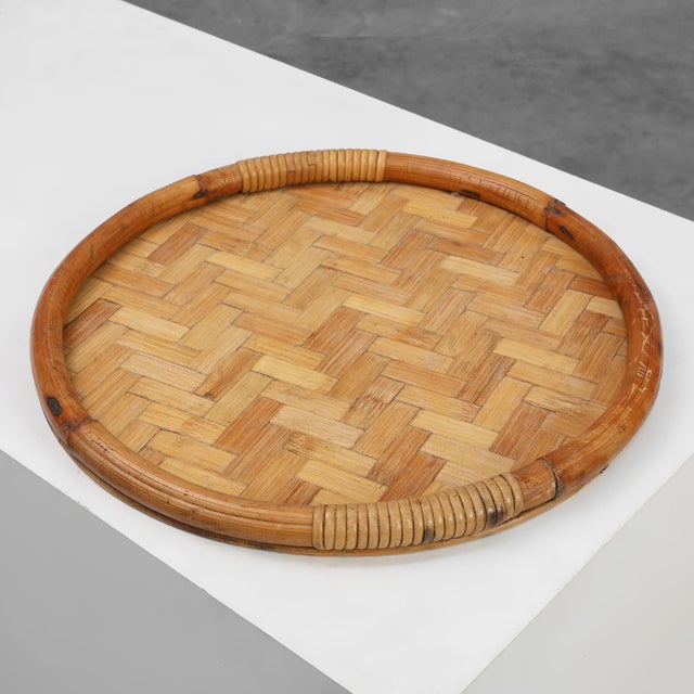 Mid-Century Bamboo Serving Tray, France, 1960s For Sale - Image 11 of 11