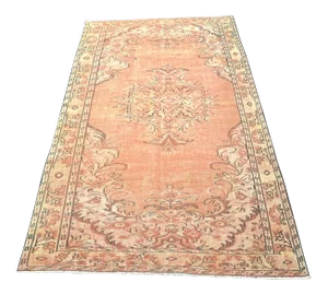 1960s Vintage Distressed Turkish Area Rug