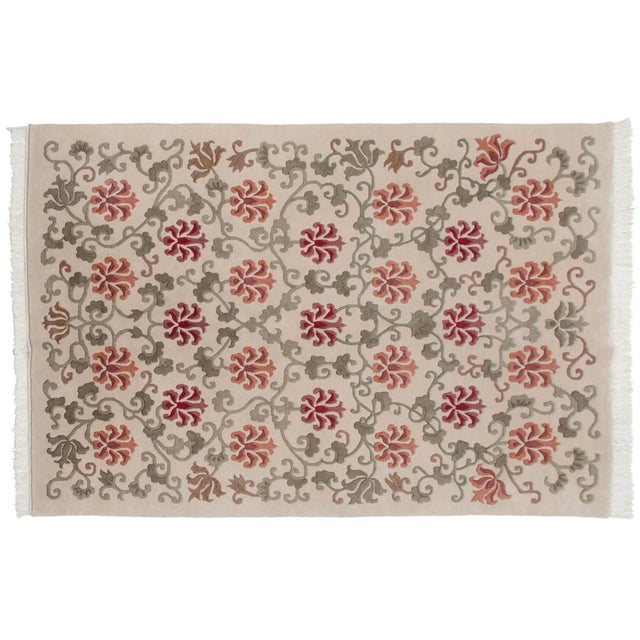 1990s Vintage Indian Arts and Crafts Design Rug - 6' X 8'9" For Sale - Image 5 of 10