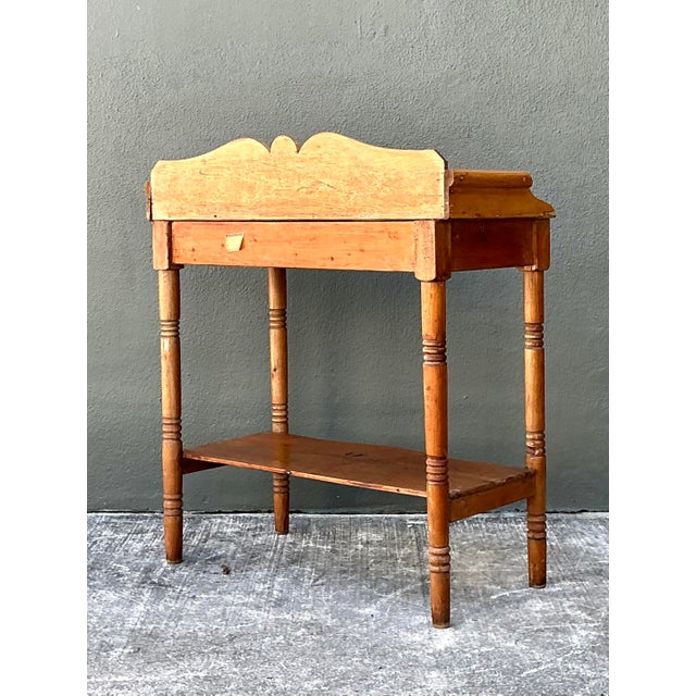 Vintage Turned Wood Pine Sideboard For Sale In West Palm - Image 6 of 12