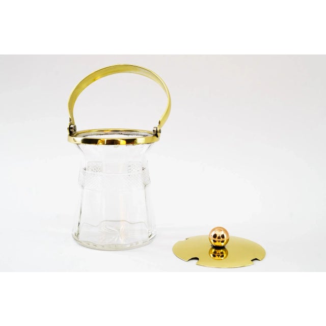 Art Deco Brass and Cut Glass Sugar Bowl, 1920s For Sale - Image 3 of 7
