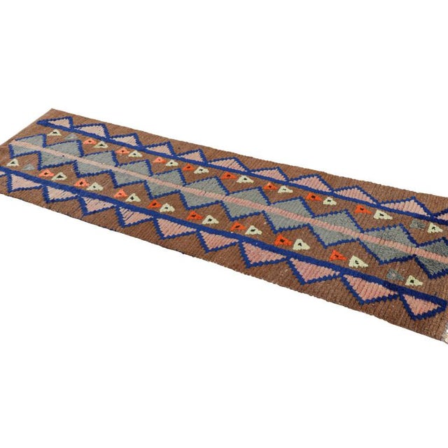 Traditional Vintage Moroccan Runner With Polychromatic Geometric Patterns, From Rug & Kilim For Sale - Image 3 of 7