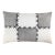 Luxury White & Gray Genuine Cowhide Leather Patchwork Throw Pillow 16x24 | Handmade Designer Lumbar Cushion For Sale