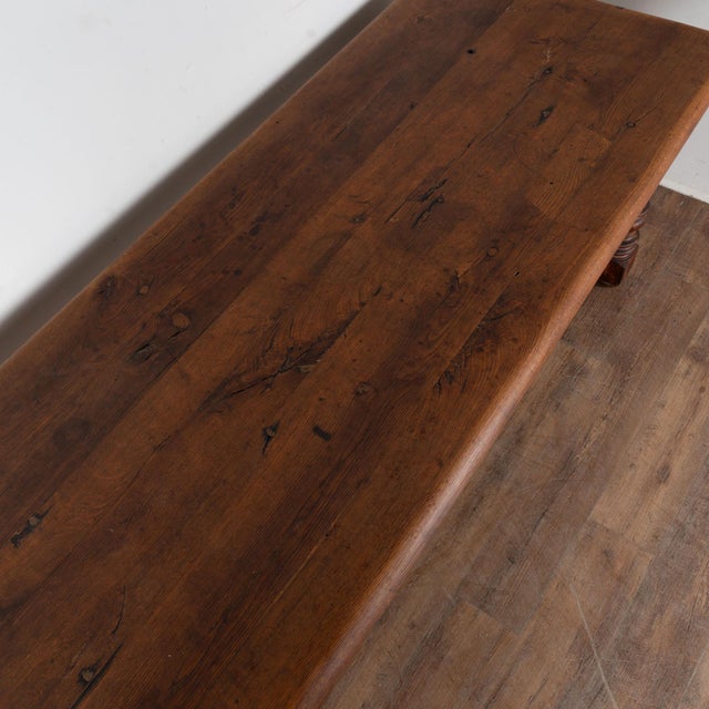19th Century ​​​​​​​French Oak Long Library Table For Sale - Image 6 of 16