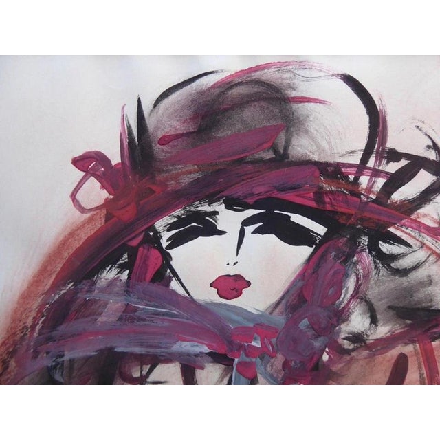 Girl in the Hat, 1960s, Watercolour For Sale - Image 6 of 14