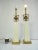 Pair of large french Mid Century lable lamps. Brass polished / cream lacquered. European Plug (up to 250V).The wiring of...