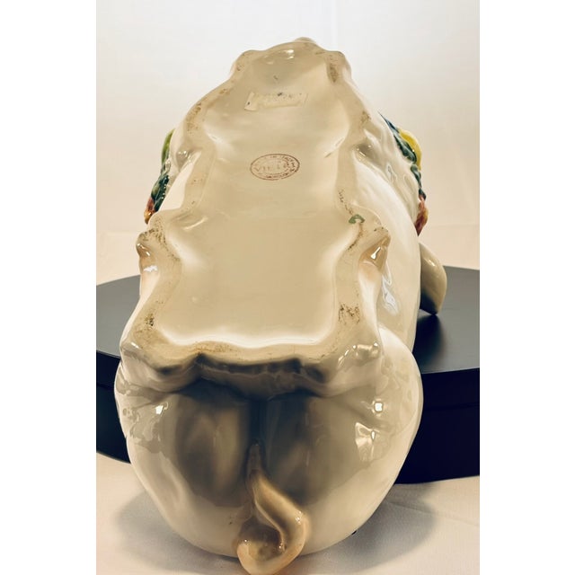 Late 20th Century Vietri Italian Ceramic Pig Tureen With Fruit Finial Lid For Sale - Image 9 of 18