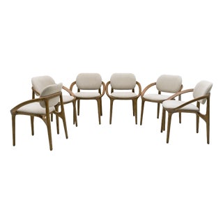 Italian Dining Chairs with Sculptural Curved Frame, 2020, Set of 6 For Sale
