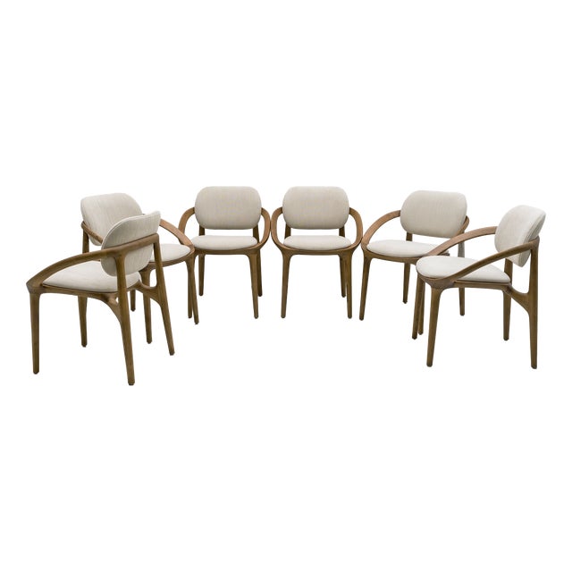 Italian Dining Chairs with Sculptural Curved Frame, 2020, Set of 6 For Sale