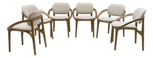 Italian Dining Chairs with Sculptural Curved Frame, 2020, Set of 6