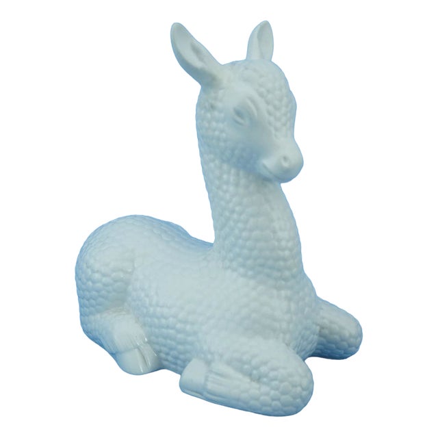 Art Deco Ceramic Baby Deer Sculpture by Giovanni Gariboldi for Richard Ginori Factory, Italy, 1900s For Sale
