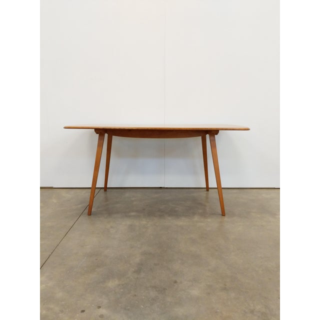 Mid-Century Modern Vintage Attributed to Ercol Mid Century Modern Plank Dining Table For Sale - Image 3 of 8