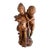 French Walnut Carved Figuritive Sculpture of Boy & Girl For Sale