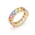 8.31 Ct Cushion Cut Multi Sapphire 18k Gold Eternity Band Ring 7 For Sale - Image 9 of 14