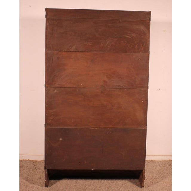 Brown Four-Section Mahogany Bookcase with a Projecting Front from Globe Wernicke For Sale - Image 8 of 12
