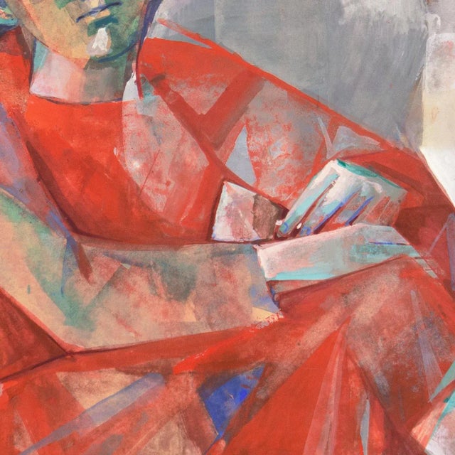 'Girl in Red' by Carlo Maria Mariani, 1959, Guggenheim, Los Angeles County Museum of Art, Rome, Academy of Fine Arts, Venice Biennale For Sale In Monterey, CA - Image 6 of 12