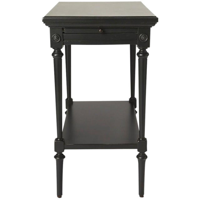 Transitional Black Distressed End Table Chairish