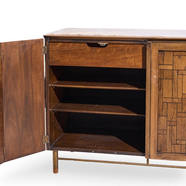 Bert England Mid Century Marble Top Credenza For Sale In Chicago - Image 6 of 9