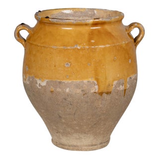 19th Century French Terracotta Pot À Confit 12"High For Sale