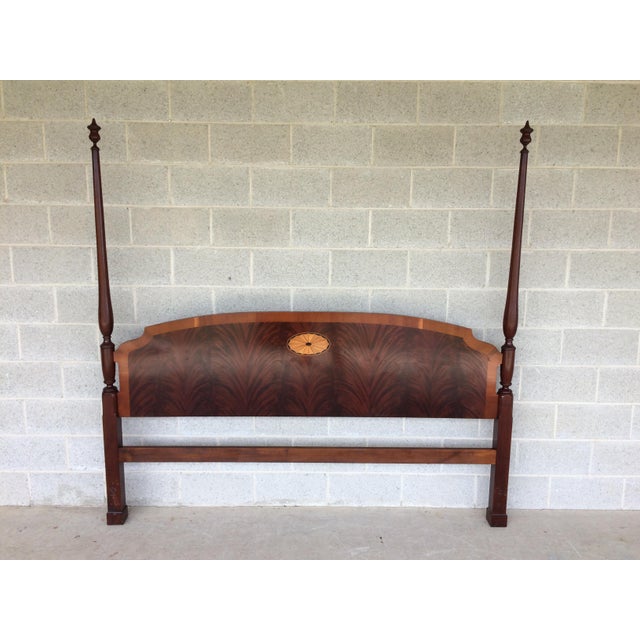 Hekman Furniture King Size Flame Mahogany Inlaid Poster Headboard
