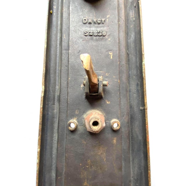 American Antique Cast Brass Emblematic Telephone Company Exterior Door Handle For Sale - Image 3 of 7