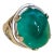 18 Carat Huge Emerald Cabochon 14 Karat White Gold Cocktail Ring Vintage Unisex For Sale