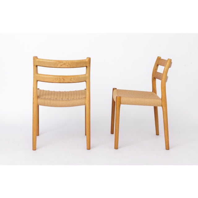 Wood Vintage Danish Model 84 Dining Chairs in Oak by Niels Otto Møller for J.L. Møllers, 1970s, Set of 4 For Sale - Image 7 of 10