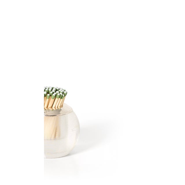 Edwardian, sterling silver-mounted cut-crystal match striker in very good condition. This stunning cut-crystal match...