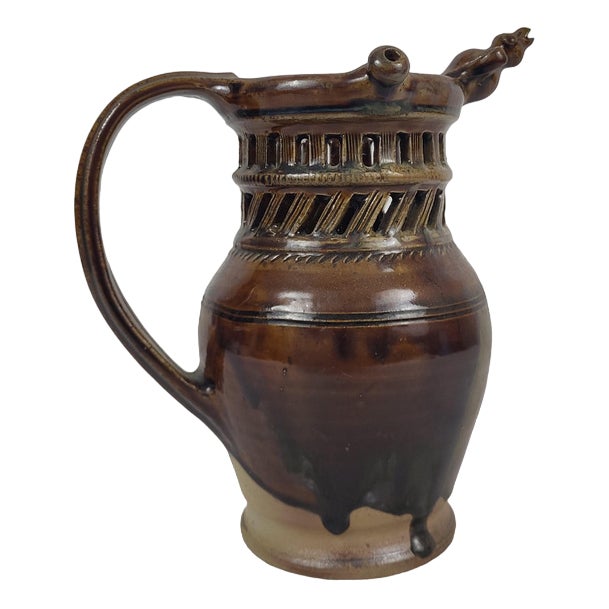 Deceptive Stoneware Pitcher by Jean-Claude Seguin, 1990s For Sale