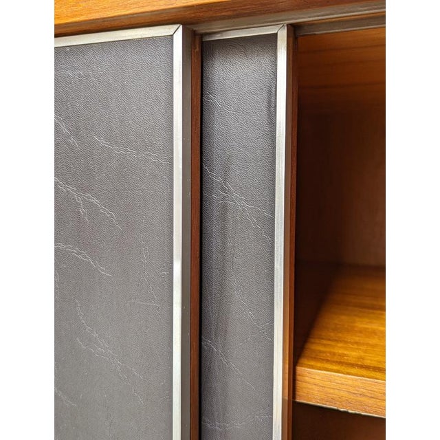 Italian Teak and Black Skai Sideboard by G. Coslin for 3V Arredamenti, 1960s For Sale - Image 4 of 16