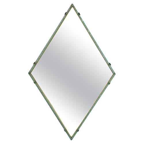 Large Diamond-Shaped Wall Mirror attributed to Luigi Brusotti for Fontana Arte, 1950s For Sale - Image 13 of 13