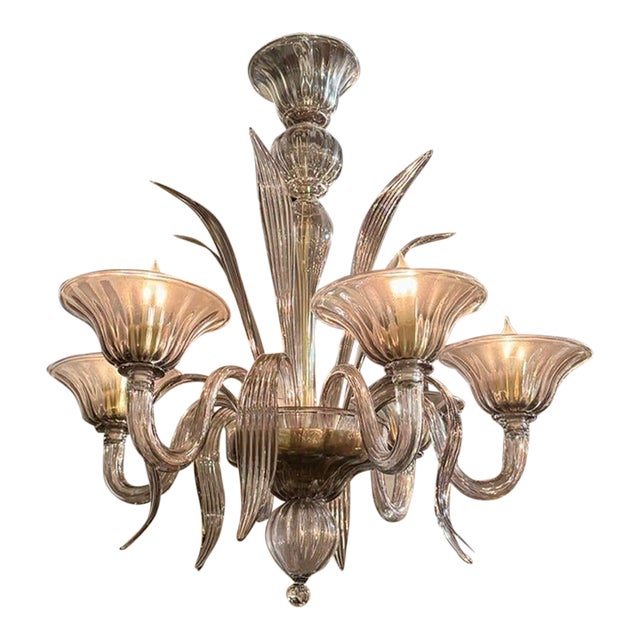 Modern Fume’ Murano Glass Chandelier For Sale